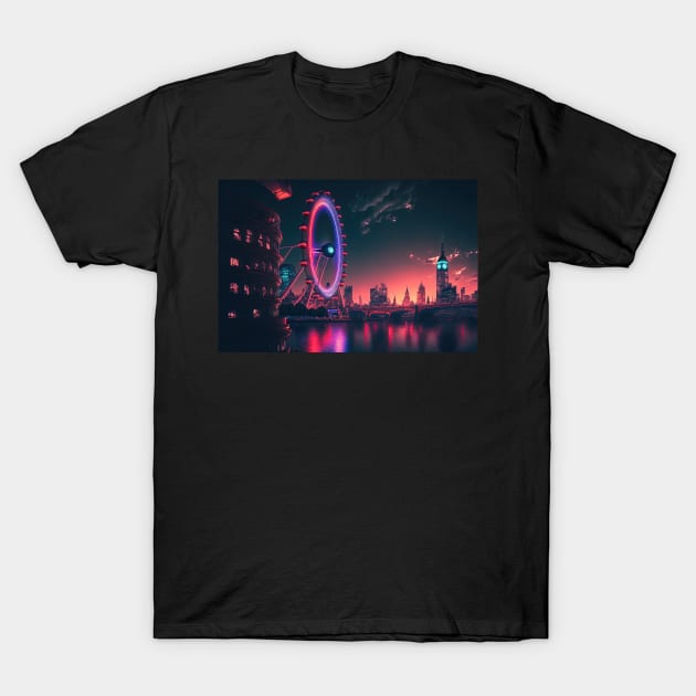 London eye Cyberpunk style T-Shirt by Art8085